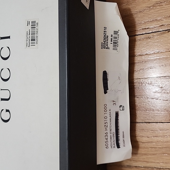 Gucci Monterry Stretch/Malaga Black Heeled Boots & Gold Accents Size 37 605436 - Picture 13 of 13